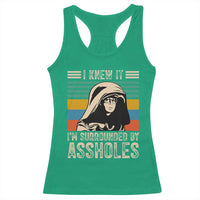 Funny I Knew It Im Surrounded by Axxholes Sci-fi Parody Racerback Tank Top Retro Sunset Space Vintage 1980s Movie Quote Inspo Meme