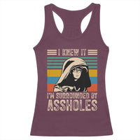 Funny I Knew It Im Surrounded by Axxholes Sci-fi Parody Racerback Tank Top Retro Sunset Space Vintage 1980s Movie Quote Inspo Meme