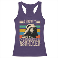 Funny I Knew It Im Surrounded by Axxholes Sci-fi Parody Racerback Tank Top Retro Sunset Space Vintage 1980s Movie Quote Inspo Meme