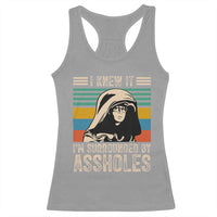 Funny I Knew It Im Surrounded by Axxholes Sci-fi Parody Racerback Tank Top Retro Sunset Space Vintage 1980s Movie Quote Inspo Meme