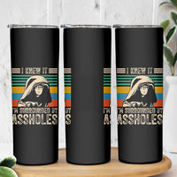 Funny I Knew It Im Surrounded by Axxholes Sci-fi Parody Skinny Tumbler Retro Sunset Space Vintage 1980s Movie Quote Inspo Meme