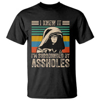 Funny I Knew It Im Surrounded by Axxholes Sci-fi Parody T Shirt Retro Sunset Space Vintage 1980s Movie Quote Inspo Meme