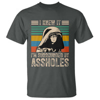 Funny I Knew It Im Surrounded by Axxholes Sci-fi Parody T Shirt Retro Sunset Space Vintage 1980s Movie Quote Inspo Meme
