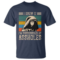 Funny I Knew It Im Surrounded by Axxholes Sci-fi Parody T Shirt Retro Sunset Space Vintage 1980s Movie Quote Inspo Meme