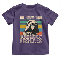 Funny I Knew It Im Surrounded by Axxholes Sci-fi Parody Toddler T Shirt Retro Sunset Space Vintage 1980s Movie Quote Inspo Meme