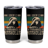 Funny I Knew It Im Surrounded by Axxholes Sci-fi Parody Tumbler Cup Retro Sunset Space Vintage 1980s Movie Quote Inspo Meme