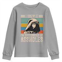 Funny I Knew It Im Surrounded by Axxholes Sci-fi Parody Youth Sweatshirt Retro Sunset Space Vintage 1980s Movie Quote Inspo Meme