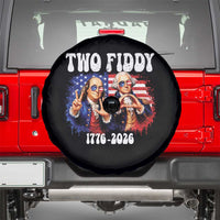 Two Fiddy Founding Fathers 1776 to 2026 Spare Tire Cover Funny Benjamin Franklin and George Washington American Flag Semiquincentennial