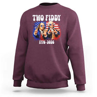 Two Fiddy Founding Fathers 1776 to 2026 Sweatshirt Funny Benjamin Franklin and George Washington American Flag Semiquincentennial