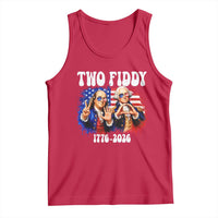 Two Fiddy Founding Fathers 1776 to 2026 Tank Top Funny Benjamin Franklin and George Washington American Flag Semiquincentennial