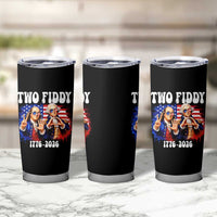 Two Fiddy Founding Fathers 1776 to 2026 Tumbler Cup Funny Benjamin Franklin and George Washington American Flag Semiquincentennial