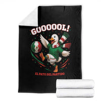 Funny Merlin the Duck Mexico Soccer Supporter Throw Blanket El Pato Del Partido Goooool Football Fans