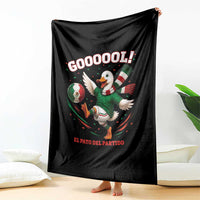 Funny Merlin the Duck Mexico Soccer Supporter Throw Blanket El Pato Del Partido Goooool Football Fans