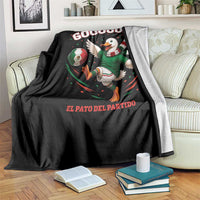 Funny Merlin the Duck Mexico Soccer Supporter Throw Blanket El Pato Del Partido Goooool Football Fans