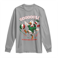 Funny Merlin the Duck Mexico Soccer Supporter Long Sleeve Shirt El Pato Del Partido Goooool Football Fans