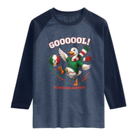Funny Merlin the Duck Mexico Soccer Supporter Raglan Shirt El Pato Del Partido Goooool Football Fans