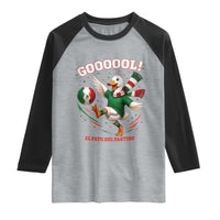 Funny Merlin the Duck Mexico Soccer Supporter Raglan Shirt El Pato Del Partido Goooool Football Fans