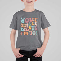 Funny Retro Groovy 10th Birthday T Shirt For Kid Out Single Digits I'm Ten