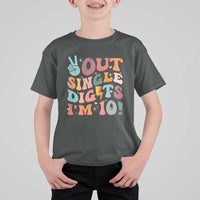 Funny Retro Groovy 10th Birthday T Shirt For Kid Out Single Digits I'm Ten
