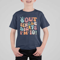 Funny Retro Groovy 10th Birthday T Shirt For Kid Out Single Digits I'm Ten
