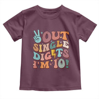 Funny Retro Groovy 10th Birthday Toddler T Shirt Out Single Digits I'm Ten