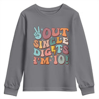 Funny Retro Groovy 10th Birthday Youth Sweatshirt Out Single Digits I'm Ten