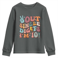 Funny Retro Groovy 10th Birthday Youth Sweatshirt Out Single Digits I'm Ten