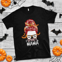 Halloween T Shirt Spooky Mama Halloween Ghost Witchy Spooky Mom Messy Bun T-Shirt for Mom Women, Shirt for Halloween lovers, Spooky Season - Wonder Print Shop