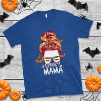 Halloween T Shirt Spooky Mama Halloween Ghost Witchy Spooky Mom Messy Bun T-Shirt for Mom Women, Shirt for Halloween lovers, Spooky Season - Wonder Print Shop