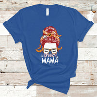 Halloween T Shirt Spooky Mama Halloween Ghost Witchy Spooky Mom Messy Bun T-Shirt for Mom Women, Shirt for Halloween lovers, Spooky Season - Wonder Print Shop