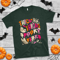 Halloween T Shirt Thick Thighs Spooky Vibe Retro Groovy Witchy Halloween Costume T-Shirt for Halloween lovers, Spooky Season - Wonder Print Shop