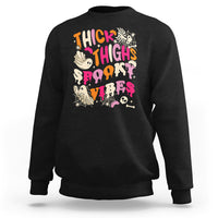 Halloween Sweatshirt Thick Thighs Spooky Vibe Retro Groovy Witchy Halloween Costume T-Shirt for Halloween lovers, Spooky Season - Wonder Print Shop