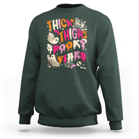 Halloween Sweatshirt Thick Thighs Spooky Vibe Retro Groovy Witchy Halloween Costume T-Shirt for Halloween lovers, Spooky Season - Wonder Print Shop