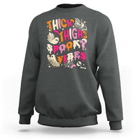 Halloween Sweatshirt Thick Thighs Spooky Vibe Retro Groovy Witchy Halloween Costume T-Shirt for Halloween lovers, Spooky Season - Wonder Print Shop