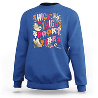 Halloween Sweatshirt Thick Thighs Spooky Vibe Retro Groovy Witchy Halloween Costume T-Shirt for Halloween lovers, Spooky Season - Wonder Print Shop