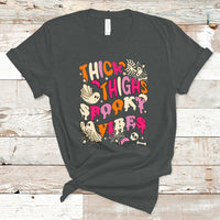 Halloween T Shirt Thick Thighs Spooky Vibe Retro Groovy Witchy Halloween Costume T-Shirt for Halloween lovers, Spooky Season - Wonder Print Shop