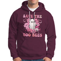 Halloween Hoodie Breast Cancer Awareness Save Your Boo Bees Spooky Boos Ghost Halloween T-Shirt for Halloween lovers, Spooky Season - Wonder Print Shop