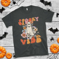 Halloween T Shirt Spooky Vibe Retro Groovy Spooky Boo Ghost Halloween Costume T-Shirt for Halloween lovers, Spooky Season Shirt, Ghosts - Wonder Print Shop