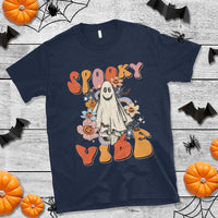 Halloween T Shirt Spooky Vibe Retro Groovy Spooky Boo Ghost Halloween Costume T-Shirt for Halloween lovers, Spooky Season Shirt, Ghosts - Wonder Print Shop