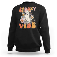 Halloween Sweatshirt Spooky Vibe Retro Groovy Spooky Boo Ghost Halloween Costume T-Shirt for Halloween lovers, Spooky Season Shirt, Ghosts - Wonder Print Shop