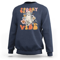 Halloween Sweatshirt Spooky Vibe Retro Groovy Spooky Boo Ghost Halloween Costume T-Shirt for Halloween lovers, Spooky Season Shirt, Ghosts - Wonder Print Shop