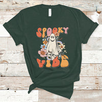 Halloween T Shirt Spooky Vibe Retro Groovy Spooky Boo Ghost Halloween Costume T-Shirt for Halloween lovers, Spooky Season Shirt, Ghosts - Wonder Print Shop