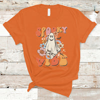 Halloween T Shirt Spooky Vibe Retro Groovy Spooky Boo Ghost Halloween Costume T-Shirt for Halloween lovers, Spooky Season Shirt, Ghosts - Wonder Print Shop