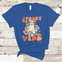 Halloween T Shirt Spooky Vibe Retro Groovy Spooky Boo Ghost Halloween Costume T-Shirt for Halloween lovers, Spooky Season Shirt, Ghosts - Wonder Print Shop