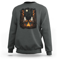 Halloween Sweatshirt Cute Boo Spooky Ghost Camping In The Forest Gothic Halloween T-Shirt for Halloween lovers, Spooky Season Shirt, Ghosts - Wonder Print Shop