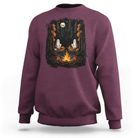Halloween Sweatshirt Cute Boo Spooky Ghost Camping In The Forest Gothic Halloween T-Shirt for Halloween lovers, Spooky Season Shirt, Ghosts - Wonder Print Shop