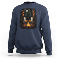 Halloween Sweatshirt Cute Boo Spooky Ghost Camping In The Forest Gothic Halloween T-Shirt for Halloween lovers, Spooky Season Shirt, Ghosts - Wonder Print Shop