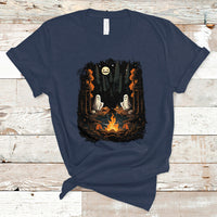 Halloween T Shirt Cute Boo Spooky Ghost Camping In The Forest Gothic Halloween T-Shirt for Halloween lovers, Spooky Season Shirt, Ghosts - Wonder Print Shop