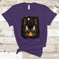 Halloween T Shirt Cute Boo Spooky Ghost Camping In The Forest Gothic Halloween T-Shirt for Halloween lovers, Spooky Season Shirt, Ghosts - Wonder Print Shop