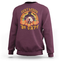 Halloween Sweatshirt Don't Worry Be Capy Funny Capybara In Halloween Costume T-Shirt for Halloween lovers, Capybara Meme, Spooky Season - Wonder Print Shop